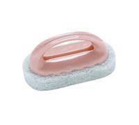 VERDANVERSE Pink Household Cleaning Brush with Handle Thick Fiber Sponge Eraser for Bathtub Kitchen Stove and Washbasin PP Handle Non-Scratch Scrub for Efficient Dirt Removal