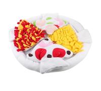 VERDANVERSE Pizza Shape Slow Feeding Mat for Dogs Non-slip Sniff Pad for Interactive Pet Training and Teeth Grinding Bright Colored Slow Eating Cushion for Intelligent Snack Hunting