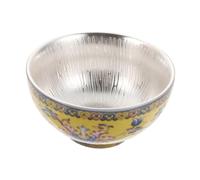 VERDANVERSE Porcelain Kung Fu Tea Cup Enamel Color Silver Plated Ceramic Tasting Cup for Tea Ceremony Smooth Surface Easy to Clean for Home Office Party and Leisure Use