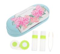 VERDANVERSE Portable Eyeglass Case with Double-Layer Design, Wear-Resistant Blue Contacts Lens Holder, Convenient Household Glasses Box for Reading and Daily Use