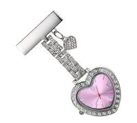 VERDANVERSE Portable Heart Shaped Nurse Pocket Watch Clip on Glass and Alloy Material, Lightweight and Easy to Hang, for Nurse's Daily Work and Healthcare Professionals