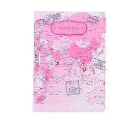 VERDANVERSE Portable PU Leather Passport Organizer with World Map Design Travel Document Holder for Credit Cards Boarding and Ids Stylish Cover for Men and Women