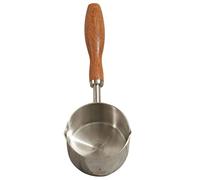 VERDANVERSE Portable Stainless Steel Sauce Pot with Handle Lightweight Non Stick Metal Pan with Double Pour Spouts Milk Pan for Gas Induction Stove Cooking Easy Clean Hot Oil and Chocolate