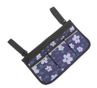 VERDANVERSE Practical Hanging Wheelchair Side Bag with Armrest Storage Pouch Decorative Blue Floral Design Fit for Electric Wheelchairs Scooters Rollators and Walking Aids