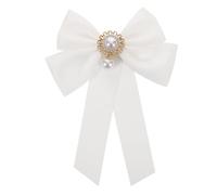 VERDANVERSE Pre-tied Pearl Bowknot Brooch for Women Elegant Sailor Neck Tie Clip Pin School Uniform Collar Accessory British Style Shirt Decoration