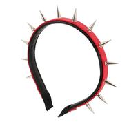 VERDANVERSE Punk Spiked Headband for Women, Gothic Festival Headdress, Red Halloween Cosplay Hair Accessory for Party and Show