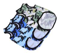 VERDANVERSE Puppy Clothes Dog Shirt 3pcs Camouflage Pet Apparel Polyester Breathable Comfortable Easy to Wear Stylish Vest for Running Outdoors