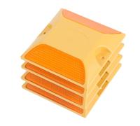 VERDANVERSE Reflective Driveway Markers Made of Sturdy Abs Yellow 4 Pcs High Visibility Road Studs for Urban Streets and Rural Roads Safety