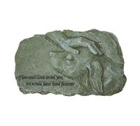 VERDANVERSE Resin Pet Tombstone Angel Statue Moss Green Dog Grave Marker Memorial Stone Garden Ornament for Outdoor Pet Memorial