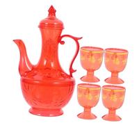 VERDANVERSE Reusable Buddhist Water Offering Cup with Crystal Kettle and Dragon Phoenix High Cups Compact Household Sacrifice Vessel for Ritual Worship Polished Edges Crystal Material