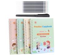 VERDANVERSE Reusable Grooved Writing Copybook for Auto Disappear Ink Pen Safe Smooth-edge Calligraphy Practice Books for English Groove Practice Books with Pen Refills and Opp Bag