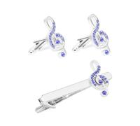 VERDANVERSE Rhinestone Music Note Tie Clip and Business Cufflinks for Men Elegant Shirt Accessories for Office Parties and Formal Occasions Durable and Stylish Boyfriends and Husbands