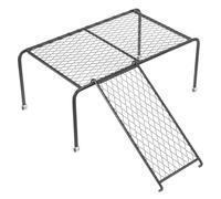 VERDANVERSE Rutin Chicken Platform with Ladder Metal Farmhouse Chicken Coop Rack for Small Pets Multi Functional Feeding and Resting Space Saving Iron Wire Play Stand for Hens and Small