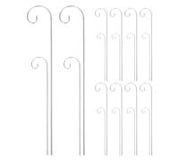 VERDANVERSE Shepherd Hook Plant Label Holders with Flexible Layout Adjustments 20pcs Iron Silver Versatile Application for Outdoor Garden and Flower Pots for Vegetable Garden Markers