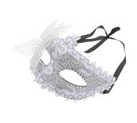 VERDANVERSE Silver Butterfly Half Mask for Women Masquerade Ball Party Accessory with Ribbon Band Elegant Venetian Style Costume Mask for Photos Cosplay and Celebrations