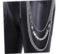 VERDANVERSE Silver Punk Disco Dancing Waist Chain for Men Zinc Alloy Pants Chain Accessory Stylish Nightclub Rock Jeans Decoration Cool Hip-hop Trousers Jewelry