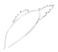 VERDANVERSE Silver Rhinestone Cat Ears Headband for Costume Party, Sturdy Metal Material Hair Accessory with Funny Cat Ear Shape, for Masquerade Ball and Fancy Dress