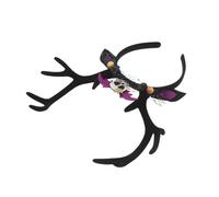 VERDANVERSE Skull Halloween Headband with Devil Horns Lightweight Scary Hair Hoop for Women Versatile Skull Headdress for Cosplay Masquerade Festival Costume and Trick Treat Parties