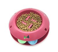 VERDANVERSE Slow Feed Pet Bowl with Rolling Ball Sound Lightweight Cat Feeding Bowl for Healthy Eating Spill Design Suitable for Cats and Kittens Random Color Random Color