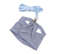 VERDANVERSE Small Pet Cotton Harness and Leash for Guinea Pig Chinchilla Rabbit Rat Squirrel Hedgehog Ferret Adjustable Stripe Chest Strap Vest Lightweight and Comfortable S Blue for Outdoor