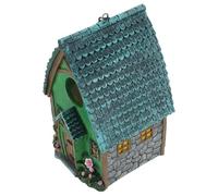 VERDANVERSE Small Resin Birdhouse Nesting Box for Garden Outdoor Patio, Weatherproof Decorative Bird Nest with Hanging Hook, Small Bird Supply for Backyard Wildlife