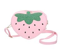 VERDANVERSE Soft Strawberry Crossbody Bag with Adjustable Strap for Teens Women Cute Kawaii Mini Food-shaped Purse Unique Fruit Design Shoulder Bag with Practical Capacity for Daily Essentials