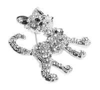 VERDANVERSE Sparkling Rhinestone Alloy Kitten Brooch Cat Lapel Pin Brooches for Women Fashionable Jewelry Accessory Cute Animal Charm for Clothes Sweater Coat