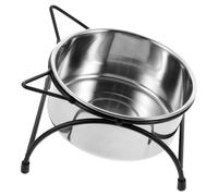 VERDANVERSE Stainless Steel Cat Bowl Puppy Feeder Double Bowl with Neck Protection Design Anti-Spill Raised Rack 13X12X8Cm Contemporary Style for Cats and Small Animals Pet Lovers