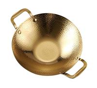 VERDANVERSE Stainless Steel Double Handle Hammered Cooking Pot Kitchen Pan for Korean BBQ and Hot Pot Wear Resistant Food Grade Cookware with Smooth Surface Easy to Clean Safe for Home and
