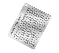 VERDANVERSE Stainless Steel Kitchen Conversion Chart Magnet for Baking Engraved Measurement Conversion for Cups Tablespoons Teaspoons Fluid Ounces Refrigerator Magnet with Smooth Edges for