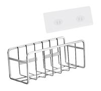 VERDANVERSE Stainless Steel Kitchen Sink Sponge Holder Rack Nail Wall Mounted Storage for Sponges Soap Dish Towels Brushes Countertop Organizer for Kitchen and Bathroom Cleaning Supplies