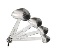 VERDANVERSE Stainless Steel Measuring Spoons with Ring Heart Shaped Kitchen Baking Tools for Precise Dry Liquid Ingredient Measurement Compact Hanging Design for Easy Storage and Organization