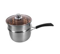 VERDANVERSE Stainless Steel Milk Pot with Handle Multi Purpose Steaming Pot Kit for Soup Porridge and Braising Heat Resistant Saucepan Suitable for Home and Restaurant Cooking