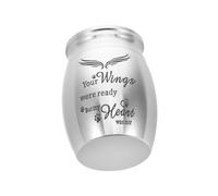 VERDANVERSE Stainless Steel Small Pet Urn with Guardian Wings Print Openable Keepsake Box for Dog and Cat Ashes Memorial Jar for Cremated Remains Preservation