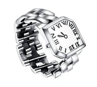 VERDANVERSE Sterling Silver Adjustable Ring Watch for Women Fashionable Jewelry Timepiece Open Band Lady Watch Precise Movement Elegant Daily Wear Accessory