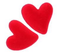 VERDANVERSE Sterling Silver S925 Heart Shaped Earrings for Women, Red Flocking Small Cute Ear Studs Jewelry for Valentine’S Day