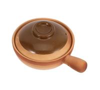 VERDANVERSE Traditional Earthenware Clay Pot 600ml Korean Clay Soup Pot Lid Small Side Handle for Rice Cooking and Stewing Suitable for Home and Outdoor Use