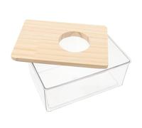 VERDANVERSE Transparent Hamster Sand Bath Box Large Square Frame Small Animals Bathroom Portable Lightweight Travel Friendly Self Cleaning Sand Tub for Gerbils Dwarf Hamsters