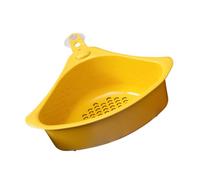 VERDANVERSE Triangle Easy Draining Suction Drain Sink Plastic Basket Cup with Storage to Holder Clean Multi-Holes Design and Strainer Kitchen