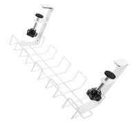 VERDANVERSE Under Desk Cable Management Shelf Small White Wire Organizer Rack for Desk Power Strip Storage Iron Material Safe and Space-saving Office Use