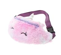 VERDANVERSE Unicorn Waist Bag Retractable Straps Comfortable Ultra and Fluffy Plush Purple Lovely Chest Bag Beautiful Style for Boys and Girls Street Snap and Family Trip