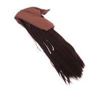 VERDANVERSE Unisex Brown Pirate Wig with Bandana for Halloween and Cosplay Authentic Pirate Hairpiece for Men and Women for Theme Parties Stage Performances and Costume Events