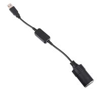 VERDANVERSE USB 5v to 12v Cigar Lighter Adapter Converter Cable with Pvc and Copper Material for Stable Power Supply to Detector and Driving Recorder in Black