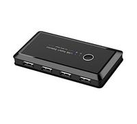 VERDANVERSE USB Sharing Switch Box Hub for Keyboard Mouse Printer Scanner Peripheral USB Selector for Two Computers Automatic Device Sharing Hub