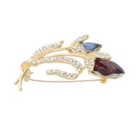 VERDANVERSE Vintage Crystal Brooch Pin Elegant Flower Design with Sparkling Rhinestones Decorative Ladies Safety Pin for Dresses Sweaters Shawls Versatile Accessory for Weddings and Office
