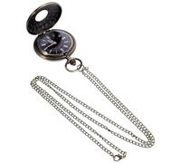 VERDANVERSE Vintage Large Black Roman Numeral Dial Pocket Watch with Bronze Chain Necklace for Men, Classic Dual Display Retro Style Men’S Pocket Watch with Chain, Suitable for Daily and