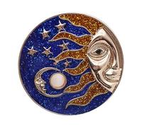 VERDANVERSE Vintage Sun God Brooch Handmade Enamel Pin Retro Jewelry Decoration for Women and Men Elegant Dress Accessory