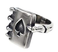 VERDANVERSE Vintage Titanium Steel Punk Men’s Ghost Claw Finger Ring Size 9 Unique Man Finger Jewelry Creative Poker Card Design for Everyday Wear