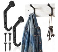 VERDANVERSE Wall Hooks with Artistic Design Duty Decorative 2pcs Cast Iron Coat Hooks for Hanging Keys and Bags Suitable for Patios and Hallways