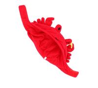VERDANVERSE Warm Plush Crab Shape Pet Hat for Cats and Dogs Hook and Loop Wrap Headwear Cute Costume Accessory for Birthday Party Photo Props Red